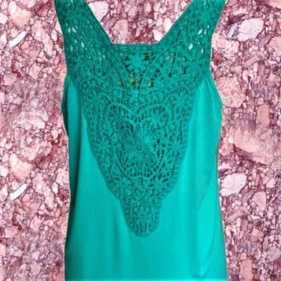 NWT - Moon & Sky Crocheted Tank Top (Teal) - Size Large - Picture 10 of 11